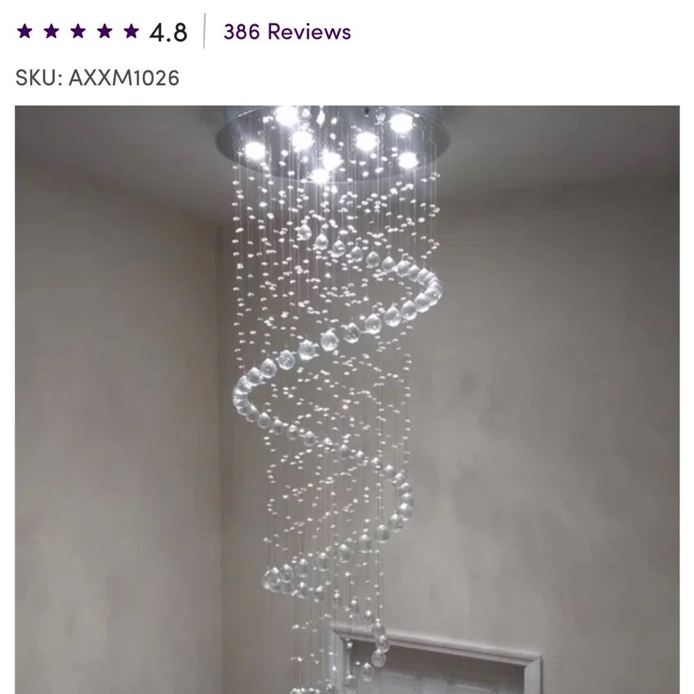 Elegant Crystal Spiral Chandelier